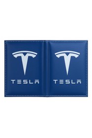 Resim TKY Tasarımı Kendin Yap Tesla Logolu Deri Ruhsat Kabı – Şık Araç Evrak Kabı & Kimlik Kartlık 