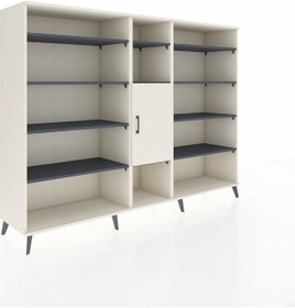 Resim Hyperion Dolap 12 Raflı Tek Kapaklı 220x44x163 Aytaşı-aytaşı/ant Aytaşı-aytaşı/antrasit 