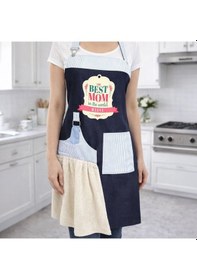 Resim Bk Gift Kişiye Özel Anneler Günü Tasarımlı Pamuk Denim Havlu Detaylı Mutfak Önlüğü -4, Anneye Hediye, Anneler Günü Hediyesi Kobitmeyencom36578 Bk Gift Renkli 