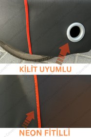 Resim AutoEN TURUNCU FİTİLLİ BMW R18Classic ÇANTA UYUMLU(SİYAH) 