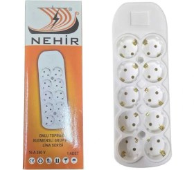 Resim Nehir 10'lu Topraklı Klemensli Grup Priz 