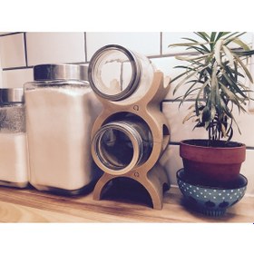 Resim Opencart İstiflenebilir Mason Kavanoz Tutucu Sadece Plastik Aparattır 