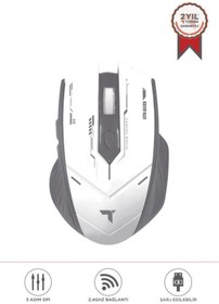 Resim Torima TM-20 Beyaz-Gri Çift Modlu Kablosuz Oyuncu Mouse Fare 