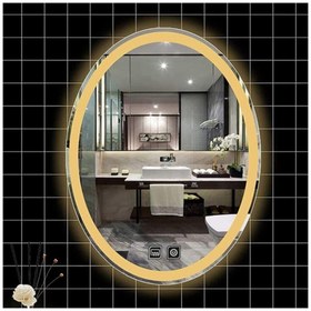 Resim GLOBAL LED MIRROR 80x100 Cm Dokunmatik Tuşlu Buğu Yapmayan Ledli Elips Banyo Aynası 