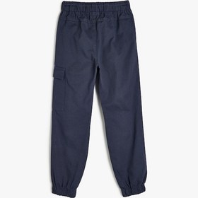 Resim Koton Beli Bağcıklı Cep Detaylı Pamuklu Jogger Eşofman Altı Lacivert 5wkb40083tw Lacivert 