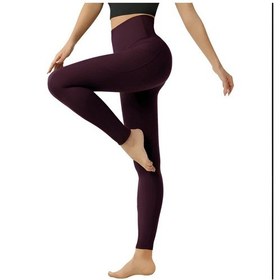 Resim Kadın Mürdüm Yüksek Bel Çift Cepli Push Up Toparlayıcı Sıkılaştırıcı Spor Tayt Mürdüm 