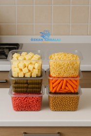Resim Özkan Ambalaj Temizlik Plastik Kapaklı Kase Saklama Kabı Sızdırmaz Kap 375 Cc 100 Adet 