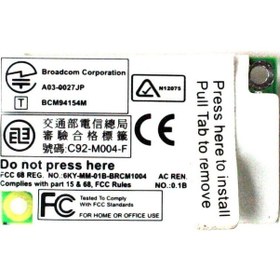 Resim Broadcom BCM94154M Laptop Notebook Fax Modem Board 