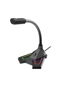Resim Polosmart Pgs402 Usb Kablolu Rgb Aydınlatma Masaüstü Gaming Oyuncu Mikrofon Siyah 