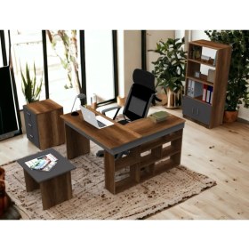 Resim Robin Home Boston L Ofis Çalışma Masası Ofis Büro Takımı Masa Sehpa Keson Kitaplık 