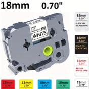 Resim 1 Paket Brother P-Touch Uyumlu Etiket Bandı 18mm 0.7" Lamineli TZe-241 TZe-441 TZe-541 TZe-641 TZe-741 PT-D400VP PT-18RZ PT-E550 PT-P700 PT-1750 için - Siyah Beyaz, Kırmızı Sarı, Mavi Yeşil, Beyaz Siyah, Yeşil Beyaz, Sarı Siyah, Beyaz Kırmızı, Yeşil Sarı, Mavi Siyah, Kırmızı Yeşil, Beyaz Mavi, Sarı Beyaz, Siyah Kırmızı, Yeşil Beyaz, Mavi Kırmızı, Beyaz Siyah, Sarı Yeşil, Kırmızı Siyah, Beyaz Sarı 