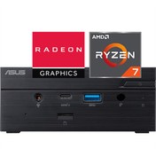 Resim Asus Pn-50 E1 Amd Ryzen 7 4700U 8GB 512GB SSD Windows 11 Pro Mini Masaüstü Bilgisayar B7154MD14 