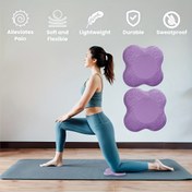 Resim 2'li Paket TPE Köpük Yoga Diz Pedleri - Dizler, Dirsekler ve Baş için Yastıklı Destek, Ter Dirençli Hafif Dayanıklı Egzersiz Matı Pilates ve Fitness için İdeal - Unisex Tasarım (Pembe, Gri, Mor, Mavi) - Eklem Koruma Tasarımı, Yumuşak Dokulu Yüzey 