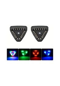 Resim Boatshop1 Güneş Enerjili Bisiklet Kuyruk Lambası 2 Adet Işık Gece Sürüş Led Rgb Renkli Parlak Yol Dağ Elektrikli Bisiklet Scooter Altın 