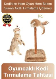 Resim Özel Üretim Dayanıklı Eğlenceli 14x14 Cm En 26 Cm Yükseklik Sesli Oyuncaklı Kedi Tırmalama Tahtası 