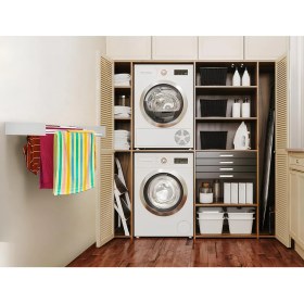 Resim Dryertime® Premium Duvara Monte Alüminyum Borulu Katlanır Çamaşır Kurutma Askısı – Akordiyon Çamaşırlık - 80 cm – 25 Kg Taşıma – Paslanma ve Ses yapmaz (Renkli Güller) 