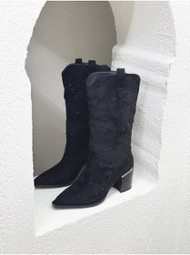 Resim Guja 25K131-1 TAŞLI 7CM TOPUKLU WESTERN ÇİZME KADIN 