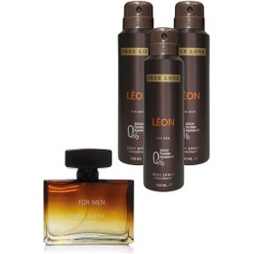 Resim Free Love Leon Erkek Parfüm EDP 100 ML + Deodorant 3 x 150 ML 