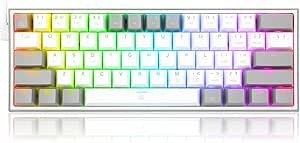 Resim Redragon K617 Fizz RGB Red Switch Kablolu Beyaz/Gri Compact Gaming (Oyuncu) Klavye 