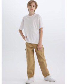 Resim DeFacto Erkek Çocuk Loose Fit Standart Paça Gabardin Pantolon D3406A825SPBG739 