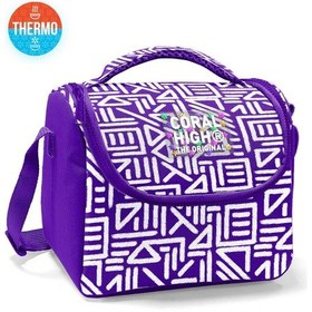 Resim Coral High Kids Mor Beyaz Geometrik Desenli Thermo Beslenme Çantası 22783 Mor 