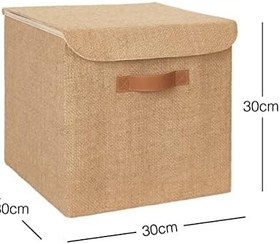 Resim Ocean Home Textile Jüt Kapaklı Kutu 30 x 30 x 30 cm 