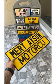 Resim AlbaDekor35 AlbaDekor - Sarı Dekor Plaka , Kişiye Özel Hediye , Hediyelik Eşya , Araç App Plaka , ( 1 ADET ) 