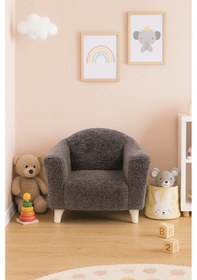 Resim Teddy Dokulu Mini Çocuk Koltuğu Antrasit Gri 