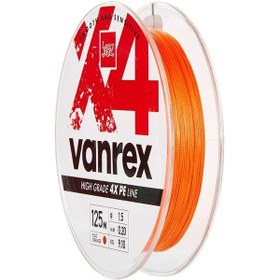 Resim Lucky John Vanrex X4 Pe Örgü Fluo Turuncu 125m 0,08mm İp Misina - Standart 
