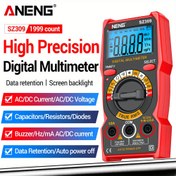 Resim ANENG SZ309 Gerçek RMS Dijital Multimetre - Yüksek Hassasiyetli AC/DC Voltaj Akım Direnç Kapasitör Frekans Test Cihazı, Arka Aydınlatmalı Ekran, Otomatik Kapanma, Elektrisyenler için Kompakt ve Hafif Tasarım, Endüstriyel Kullanım (Pil Dahil Değildir) | Elektrikçi Aleti | Kolay Okunabilir Butonlar 