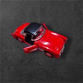 Resim Nostaljik Lezzetler Nostaljik Metal Çek Bırak Araba Kırmızı Kapılar Açılır ( 1/36 Ölçek ) Mod:2 