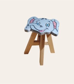 Resim Sevimli Fil Tamamı Ahşap El Yapımı Çocuk Taburesi 