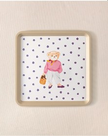 Resim Madame Coco Patrice Bear Kare Tepsi 1kteps199432,5x32,5x1,5 Cm-mor 