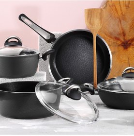 Resim Aryıldız Paris 7 Parça Tencere Seti Siyah 