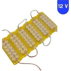 Resim 12 Volt 2.4 Watt 12 Smd Ledli Sabit Sarı - Amber Modül 5 Adet 