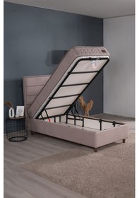 Resim Kilim Mobilya Hilton Sandıklı Baza Başlık Paket Yaylı Pedli Yatak Seti Vizon 120x200 