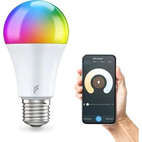 Resim Akıllı LED Ampul, 9W-TITREŞIMSIZ, 16.7 Milyon Renk, Sesli Kontrol, 806'LÜMEN, Doğal Sarı ve Beyaz Renk, Ambiyans, Tuya Destekli, 2 Yıl Garantili 