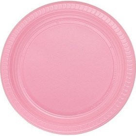 Resim Pembe Plastik Tabak - 22.00 CM - 25 Adet 