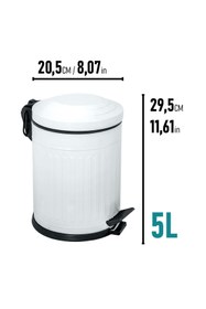 Resim Eforeca Vintage 4 Lü Çöp Kovası Banyo Seti Çizgili Beyaz 