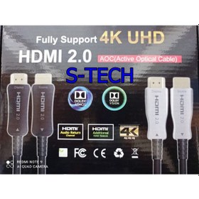 Resim S-Tech 50 Metre Fiber Optik Hdmı 4K Kablo 