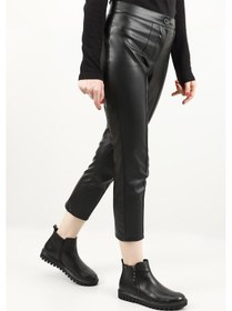 Resim Gönderi R Siyah Çift Fermuarlı Termo Taban Hakiki Deri Bot Siyah 