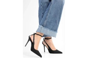 Resim Shoeberry Kadın Lura Kahve Saten Stiletto İnce Topuklu Ayakkabı Suni Deri Tabanlı 