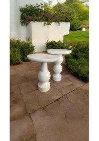 Resim Simillo Wood Wooden Ahşap Beyaz Renk 2'li Set Fitilli Mantar Yan Sehpa Modern Fiskos Kod:5498405544 Beyaz 