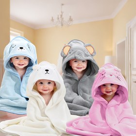 Resim Bebek Banyo Havlusu, Yüzme Kapüşonlu Pelerin, Sevimli Çocuklar Plaj Çantası, Mercan Polar Hızlı Kuruyan Havlu, Bebek Plaj Havlusu, Tüm Mevsimler İçin Kullanım 