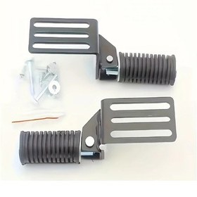 Resim Hightower 2 Adet Katlanır Metal Motorcycle Pedalları - Siyah Dayanıklı Tüm Arazi Araçları İçin 