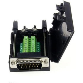 Resim D-Sub Konnektör - 2 Sıra 15 Pin - Erkek - Klemensli 