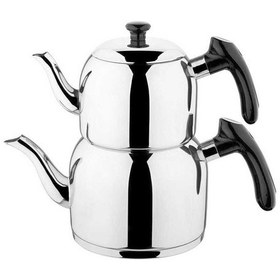 Resim Özkent K-390 Vista Mini Boy Sade Çaydanlık Siyah Gri 