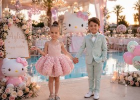 Resim Victoria Lace Balon Gül Etek Pudra Askılı Saten - 3 Yaş 