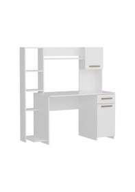 Resim Minar Merry Modern Raflı Dolaplı Çalışma Masası Beyaz 