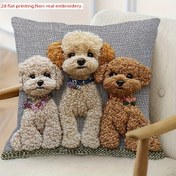 Resim 2D Düz, Kaniş Ailesi Fotoğrafı Tek Taraflı Baskılı Yastık Kılıfı, Boyut 45cm x 45cm, Oturma Odası, Yatak Odası, Ofis, Kanepe Dekorasyonu İçin Uygun, Makinede Yıkanabilir, Fermuarlı, Yastık İçi Dahil Değildir, Nakışsız, 2D Düz 